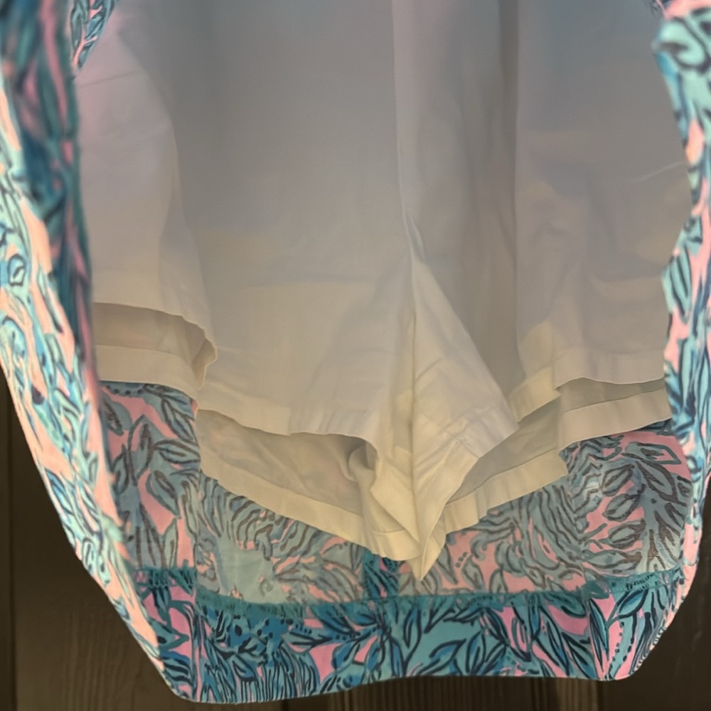 Lilly Pulitzer Pink and Blue Leaf Print Skort - Picture 3 of 6
